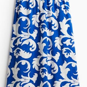 H&M Blue and White Midi Skirt